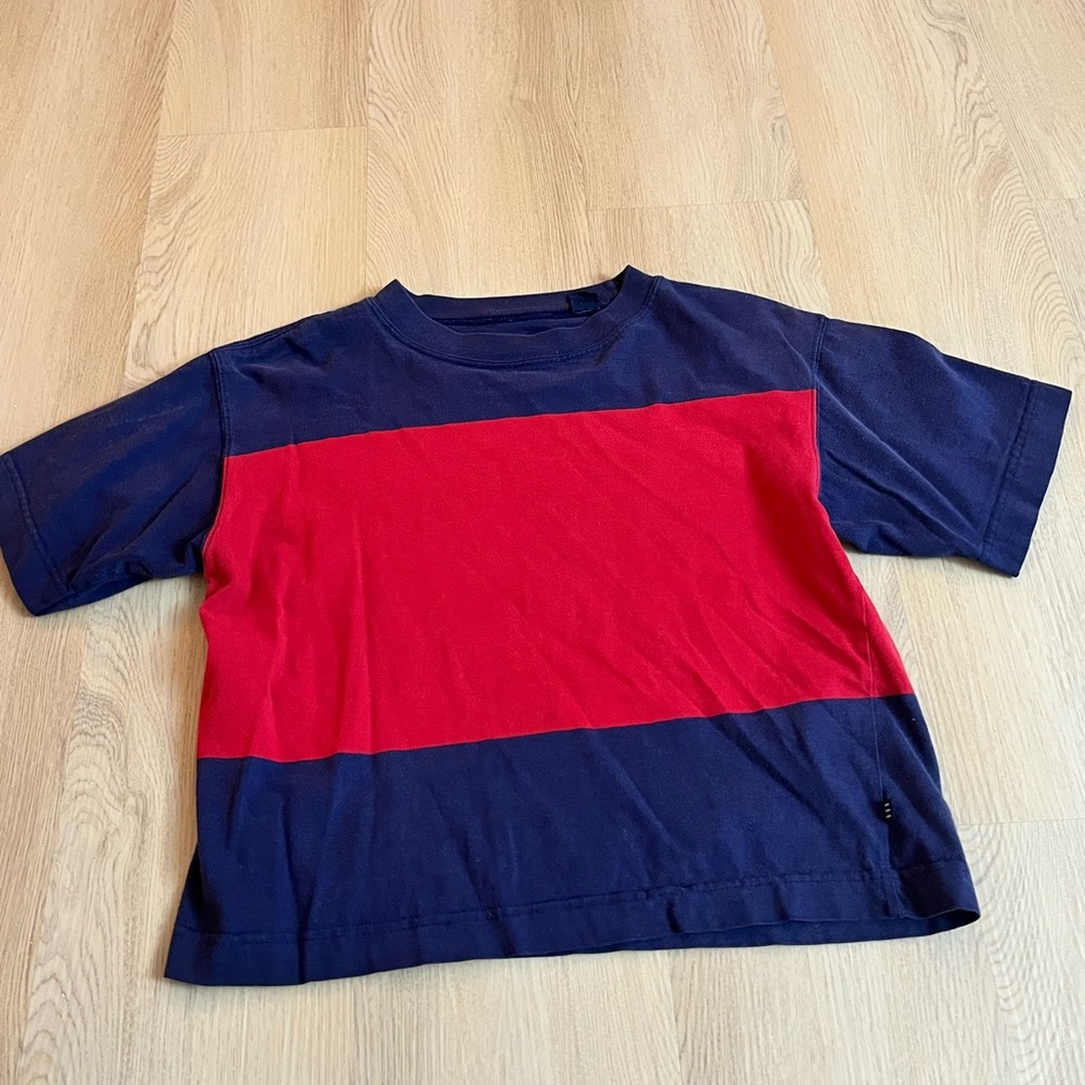 Red/Blue cropped shirt